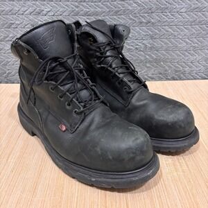 Red Wing Steel Toe Boots Size 12 Safety Work Black